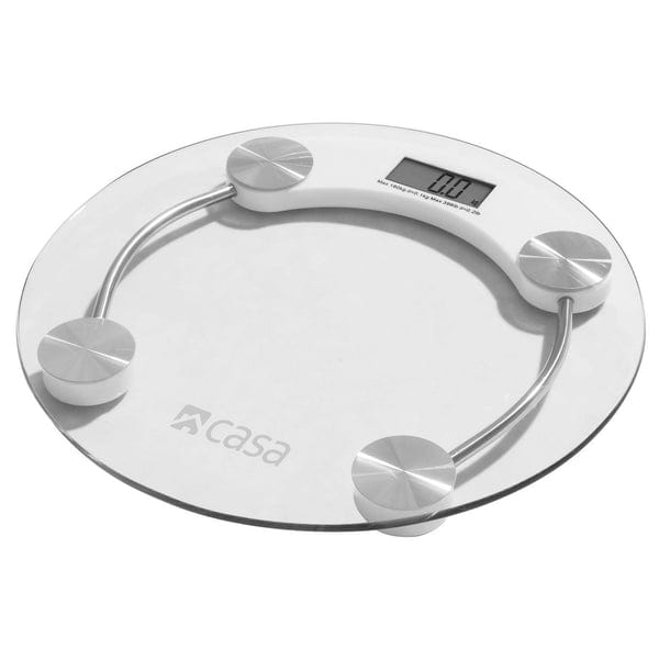 CASA BATHROOM SCALE Casa Electronic Bathroom Body Weight Glass Scale Round CJGS11