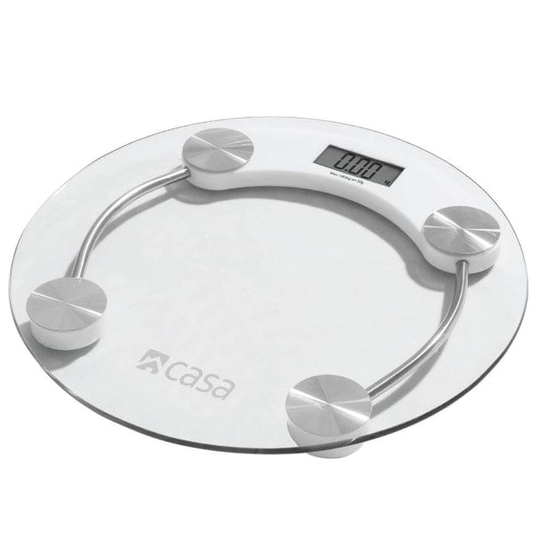 CASA BATHROOM SCALE Casa Electronic Bathroom Body Weight Glass Scale Round CJGS11