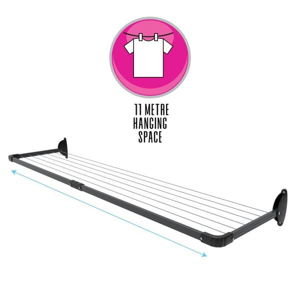 CASA CLOTHES LINE Casa 5-Line Slim Fold Down Wall Mounted Clothesline 11m CLFDSL (4708633051225)