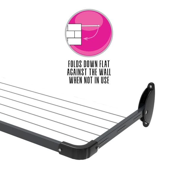 CASA CLOTHES LINE Casa 5-Line Slim Fold Down Wall Mounted Clothesline 11m CLFDSL (4708633051225)