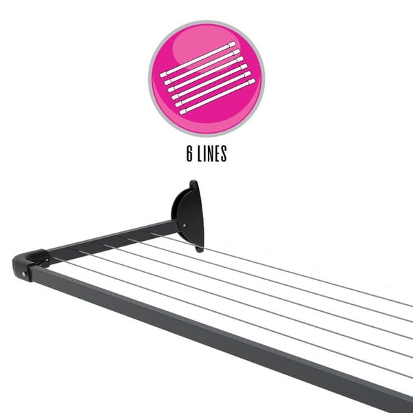 CASA CLOTHES LINE Casa 5-Line Slim Fold Down Wall Mounted Clothesline 11m CLFDSL (4708633051225)