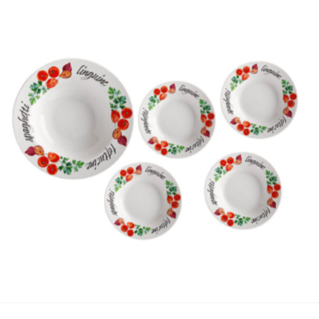 Casa Domani Dinner Set Casa Domani Italiana Rim Pasta Set Herbs 5 Piece LF0012