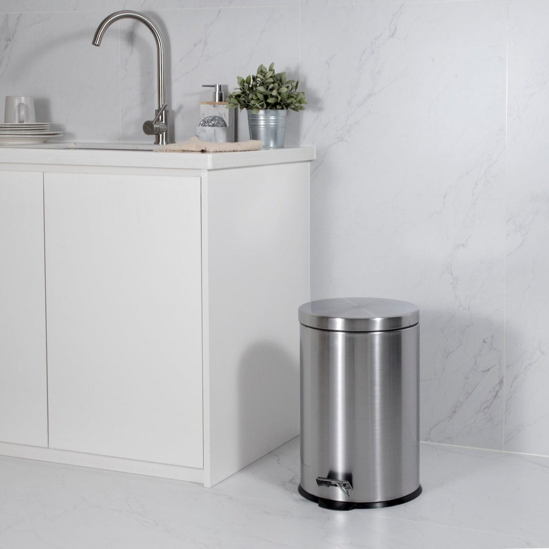 CASA DUST BIN Casa Roma 20L Stainless Steel Pedal Bin Silver KB7035-20LS (7616093945945)
