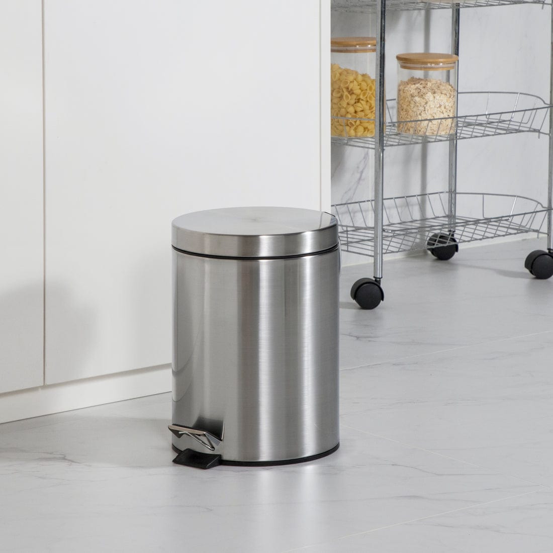 CASA DUST BIN Casa Roma 5L Stainless Steel Pedal Bin Silver KB7035-5LS (7616169836633)
