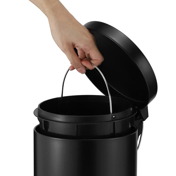 CASA DUST BIN Casa Roma 5L Steel Pedal Bin Black Matte KB7035-5LB (7616135463001)
