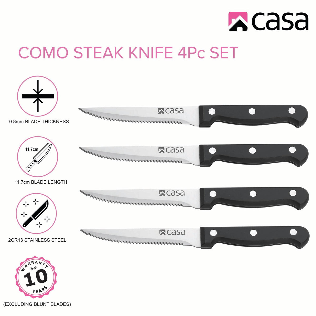 CASA Knife Casa Como Steak Knife Set Piece CAKS07