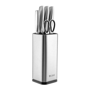 CASA Knife Casa Stainless Steel Palermo Knife Set & Block 6 Piece CAKBS20