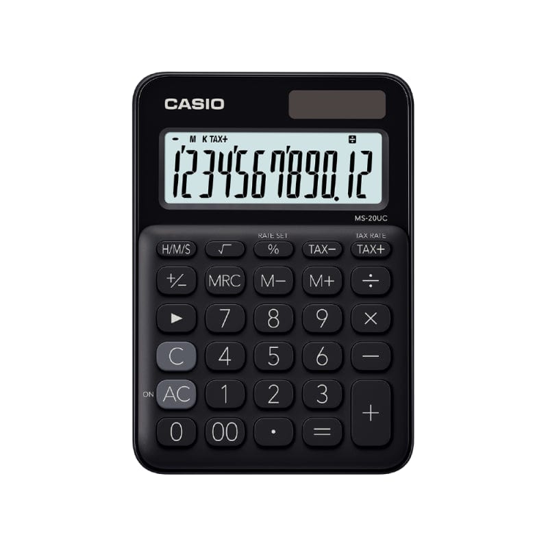 CASIO CALCULATOR Casio 12-Digit Mini Desk Calculator Black MS-20UCBK (7400582381657)
