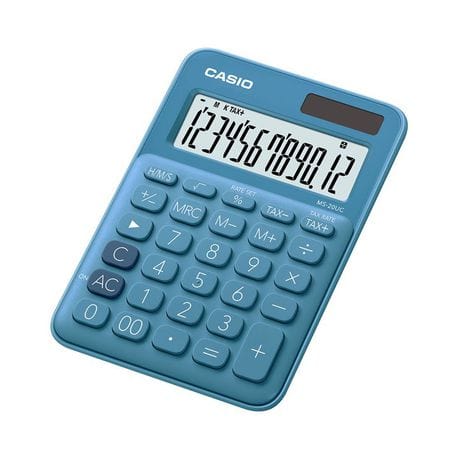 CASIO CALCULATOR Casio 12-Digit Mini Desk Calculator Blue MS-20UC-BU