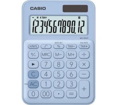 CASIO CALCULATOR Casio 12-Digit Mini Desk Calculator Light Blue MS-20UC-LT (7400584904793)