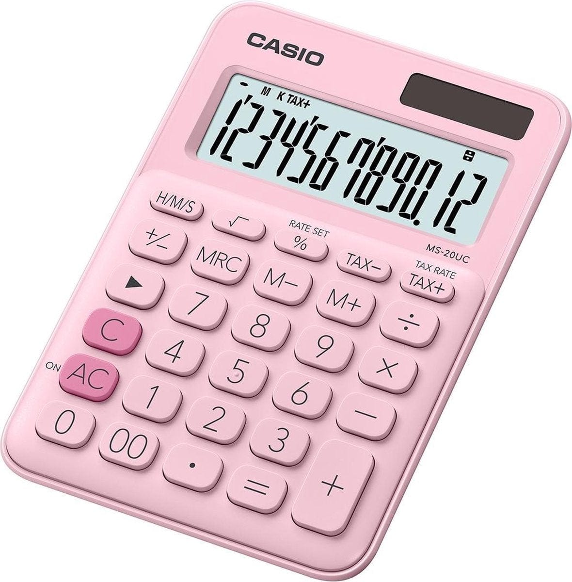CASIO CALCULATOR Casio 12-Digit Mini Desk Calculator Pink MS-20UC-PK (7400583266393)