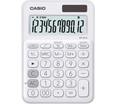 CASIO CALCULATOR Casio 12-Digit Mini Desk Calculator White MS-20UC-WH (7400585134169)
