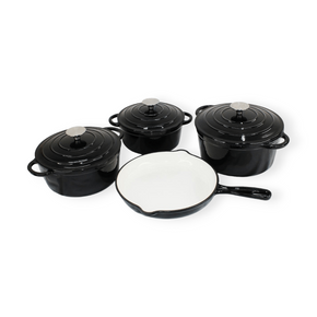 Cast Iron POTS Cast Iron Cookware Pot Set 7 Piece Black TH184 (6957734854745)