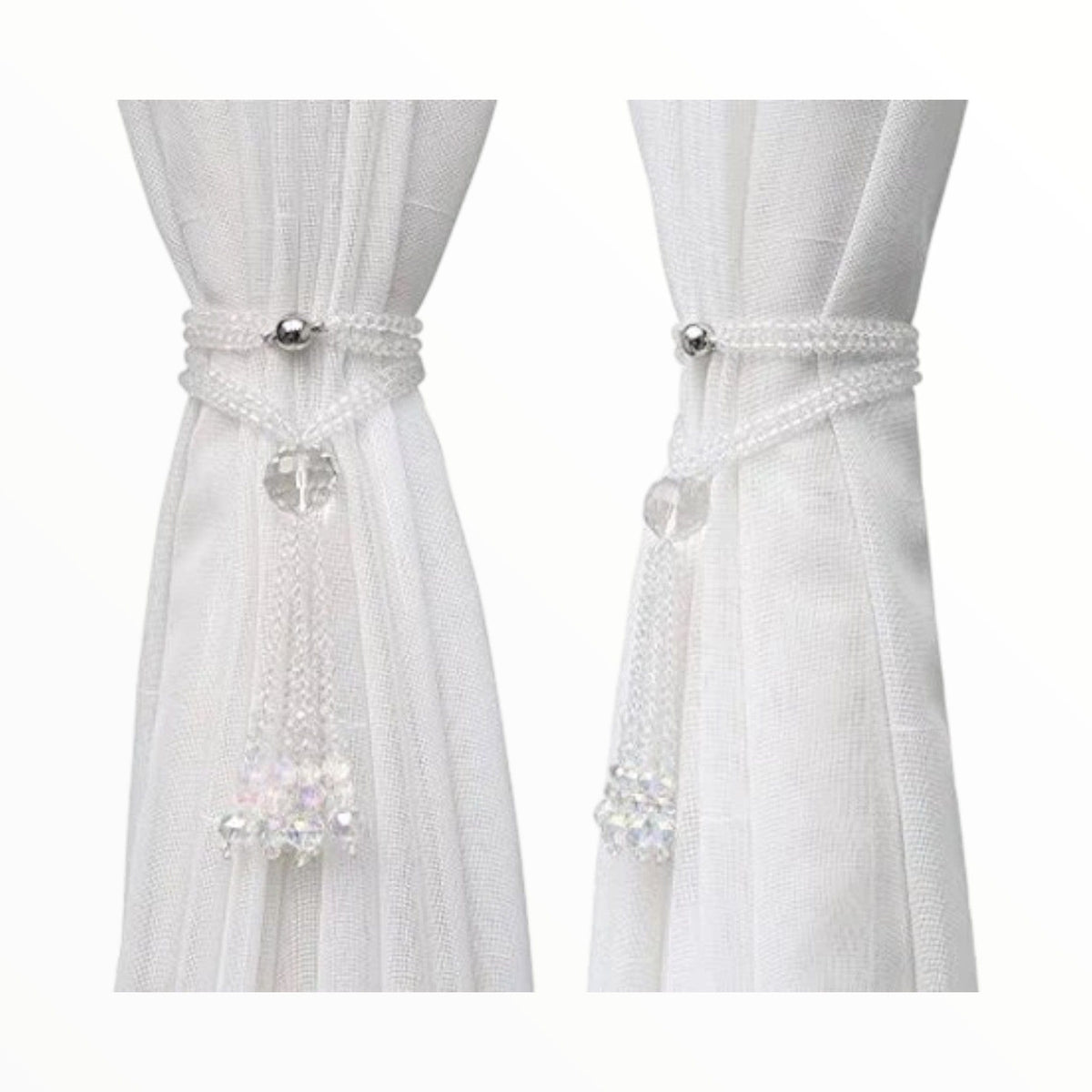 Castellano Beltrame Tieback Tieback Crystal Clear Beaded Rope 50 cm