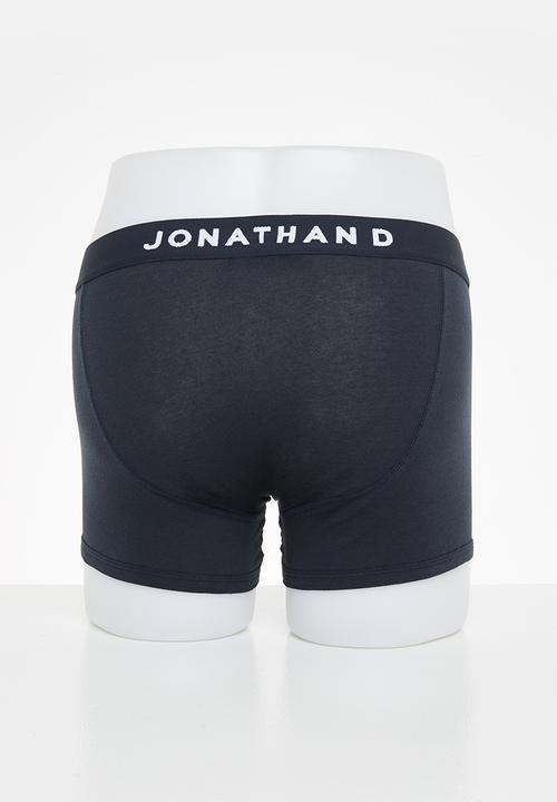 Jonathan D Underwear Jonathan D 2 Pack Trunks with elasticated waistband - Navy & Black (7152085696601)