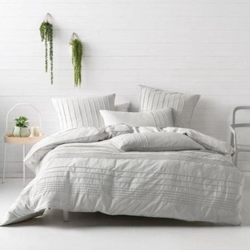 Linen House Duvet Cover Double Linen House Cameron Silver Duvet Cover Set (4707127853145)