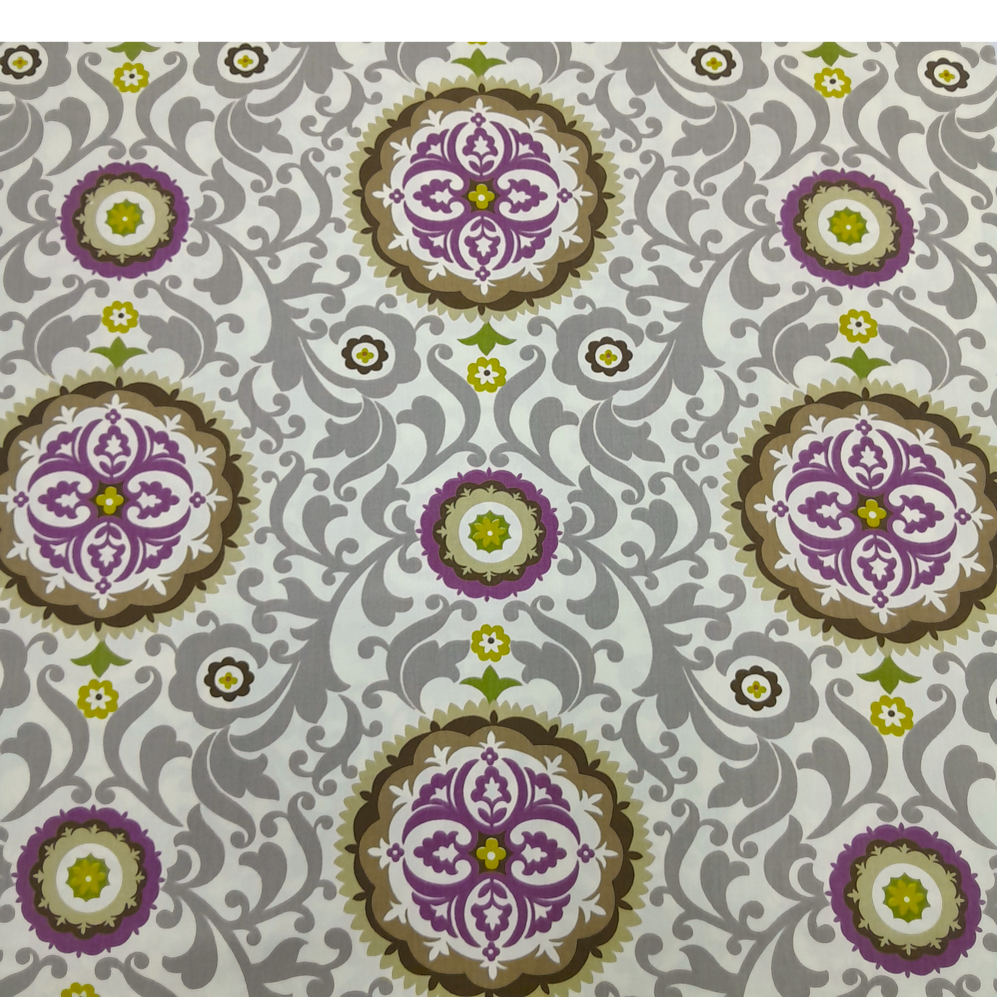 Printed Cotton Fabric Lautner White Traditional 140 cm