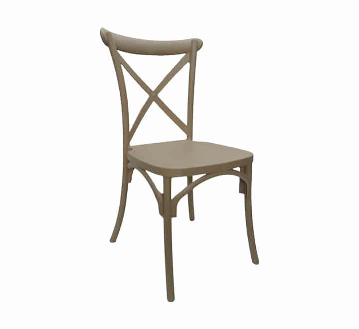 Catering Equipment Catering Equipment Adult Cross Back Chair Beige PP713BG (7460464296025)