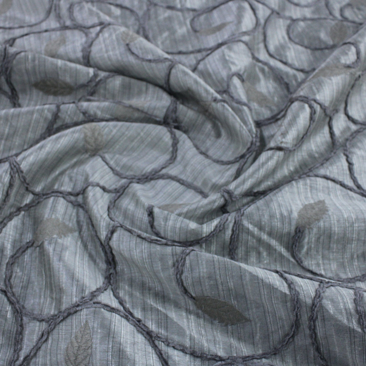 Curtaining Material Embossed Polysilk Pd1754 Silver All (7137940406361)