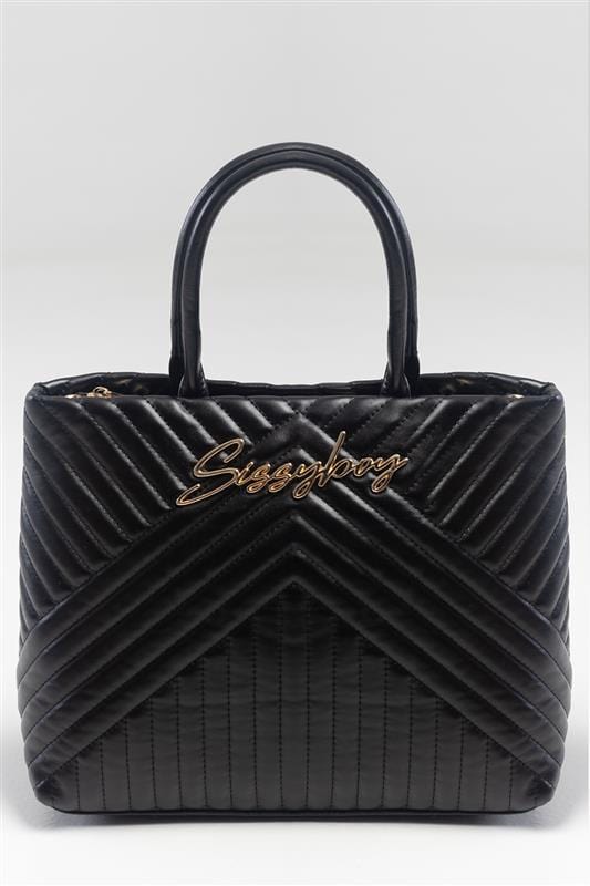 Sissyboy Black Sissyboy Ladies Quilted Shopper Bag (7375618113625)