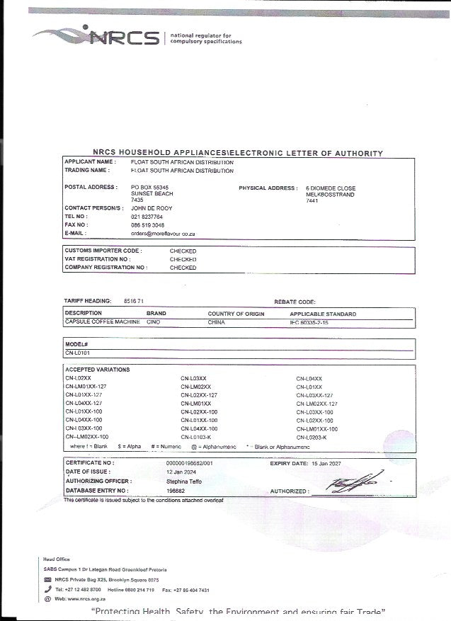 Blume 2-Step Pro Capsule Machine-White CN-L0101W