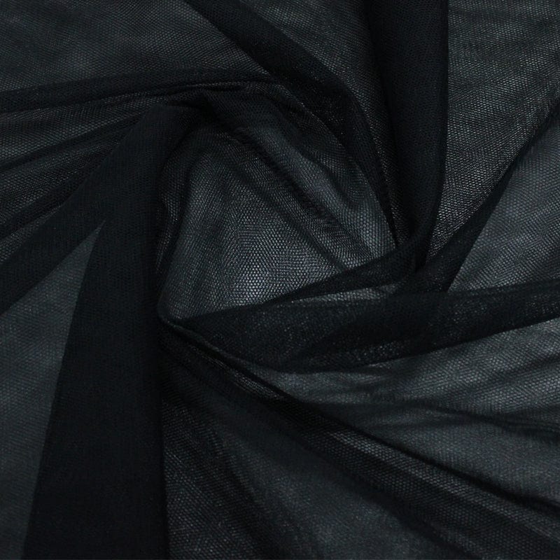TULLE Dress Fabrics Black Soft Tulle Fabric 150 cm (6561918976089)
