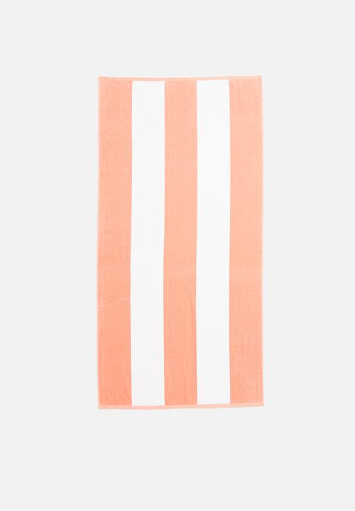 Linen House TOWEL Linen House  Beach Towel Peach Cabana 80X160 (4779589959769)
