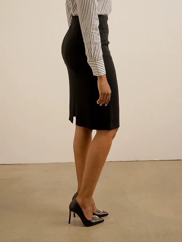 Polo Skirt Women Pencil  Skirt Black (7287019765849)