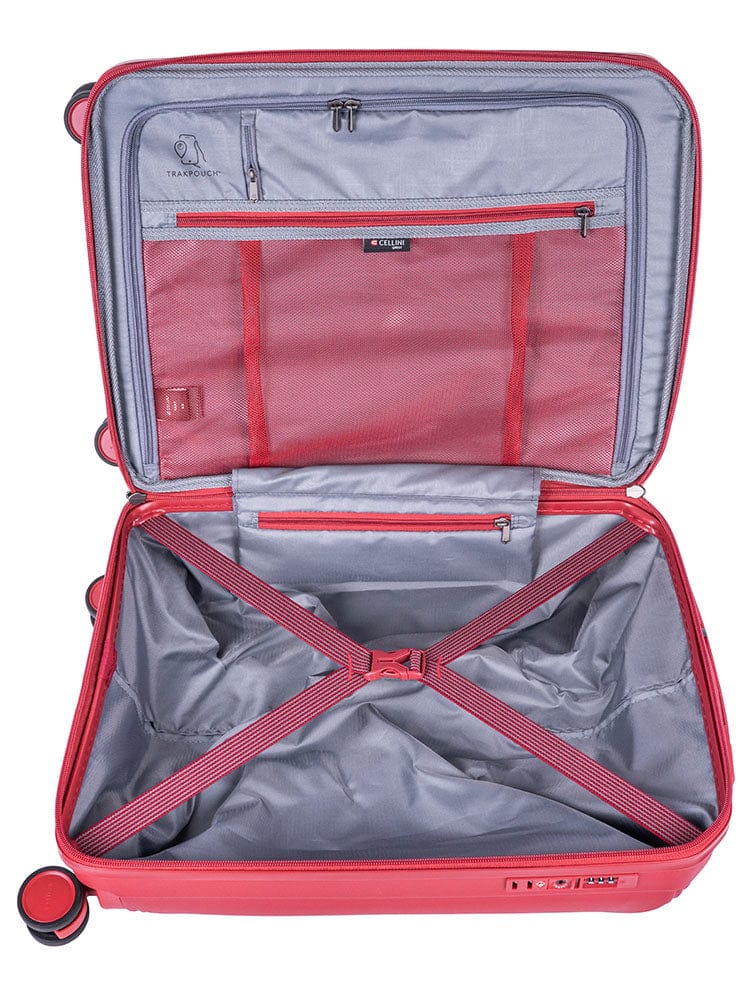 CELLINI Luggage & Bags Cellini Qwest 4 Wheel  Carry On Trolley Red (7497333276761)