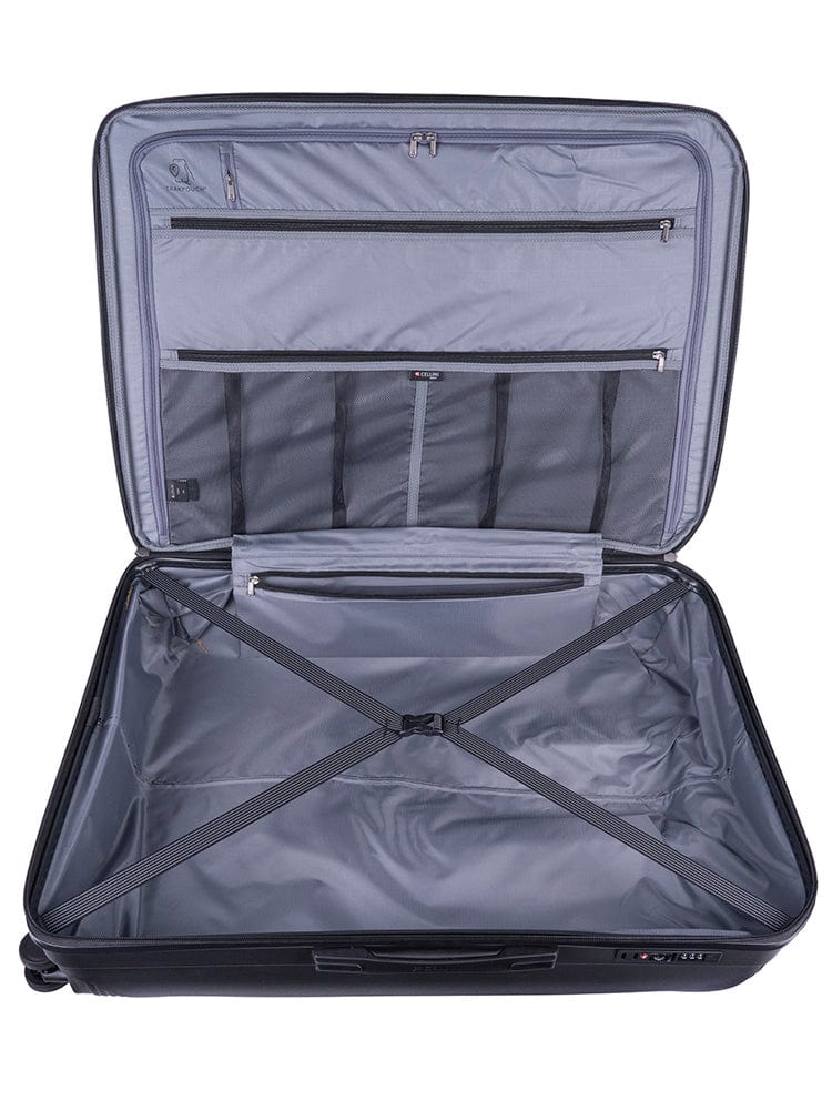 CELLINI Luggage & Bags Cellini Qwest Large 4 Wheel Trolley Case Black (7497366798425)