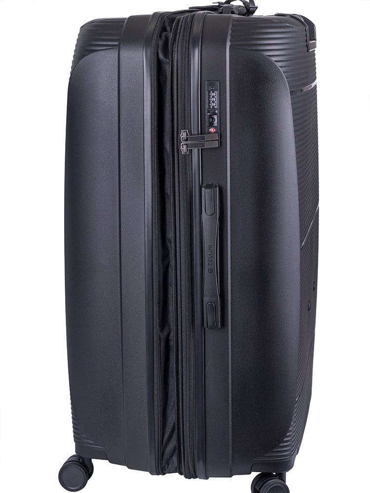 CELLINI Luggage & Bags Cellini Qwest Large 4 Wheel Trolley Case Black (7497366798425)