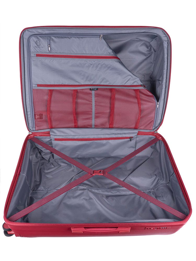 CELLINI Luggage & Bags Cellini Qwest Large 4 Wheel Trolley Case Red (7497328754777)