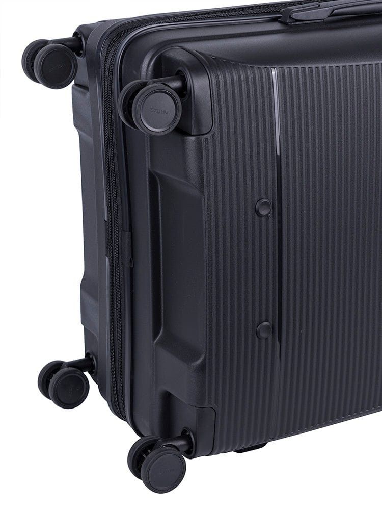 CELLINI Luggage & Bags Cellini Qwest Medium 4 Wheel Trolley Case Black