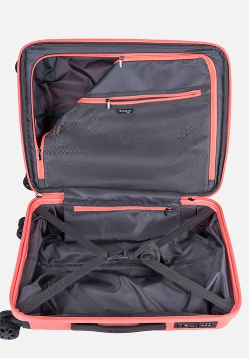 CELLINI Luggage Cellini Sonic 4 Wheel  Carry on Trolley Case Living Coral (7471550693465)