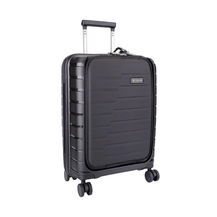 Cellini Microlite Soft Front Opener Trolley Carry On Business Case-Black 866525.