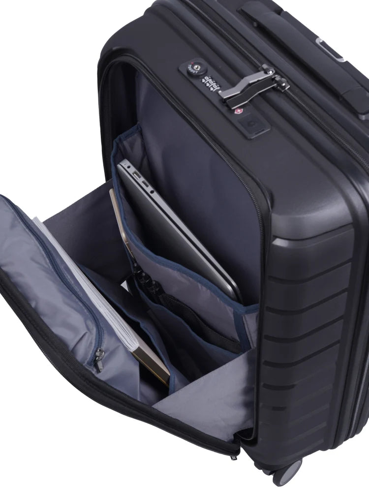 Cellini Microlite Soft Front Opener Trolley Carry On Business Case-Black 866525.