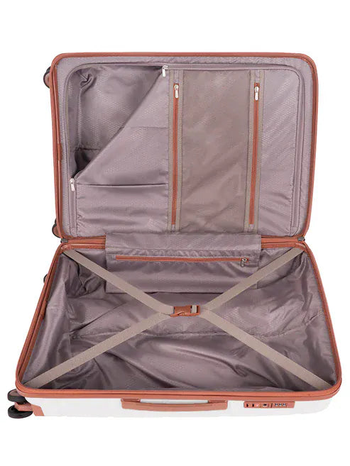 Cellini Suit Case Cellini Monte Carlo Carry On 4 Wheel Trolley Case-White/Tan 8555512