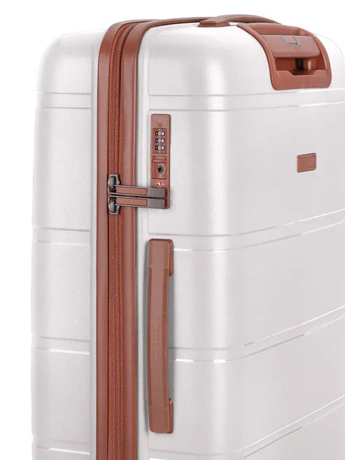 Cellini Suit Case Cellini Monte Carlo Carry On 4 Wheel Trolley Case-White/Tan 8555512