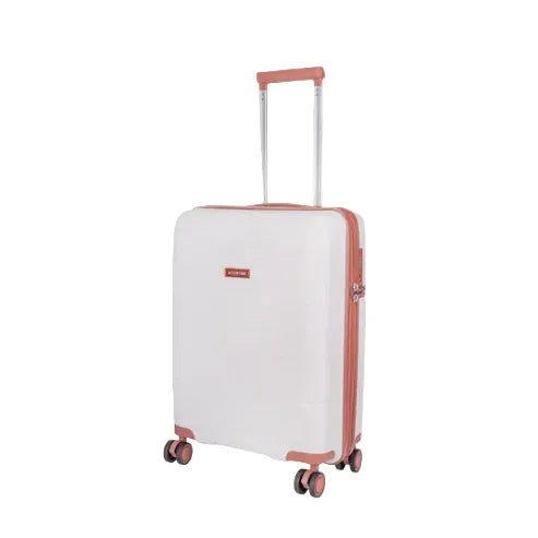 Cellini Suit Case Cellini Monte Carlo Carry On 4 Wheel Trolley Case-White/Tan 8555512