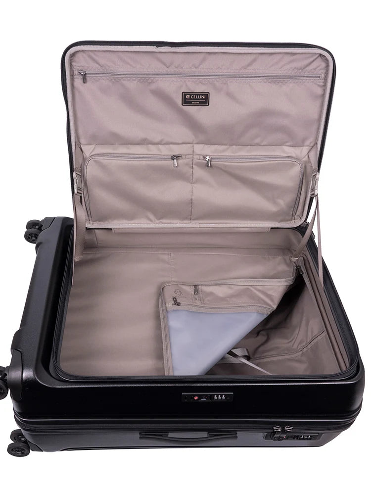 Cellini Tri Pak 4 Wheel Trolley Case-Black