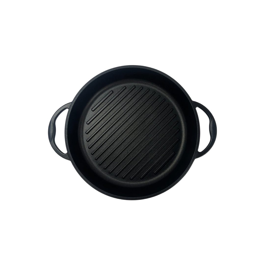 CEM Pasta Pot CEM Premium Cast Aluminium Round Grill Pan Black 28x28cm TCD31002805