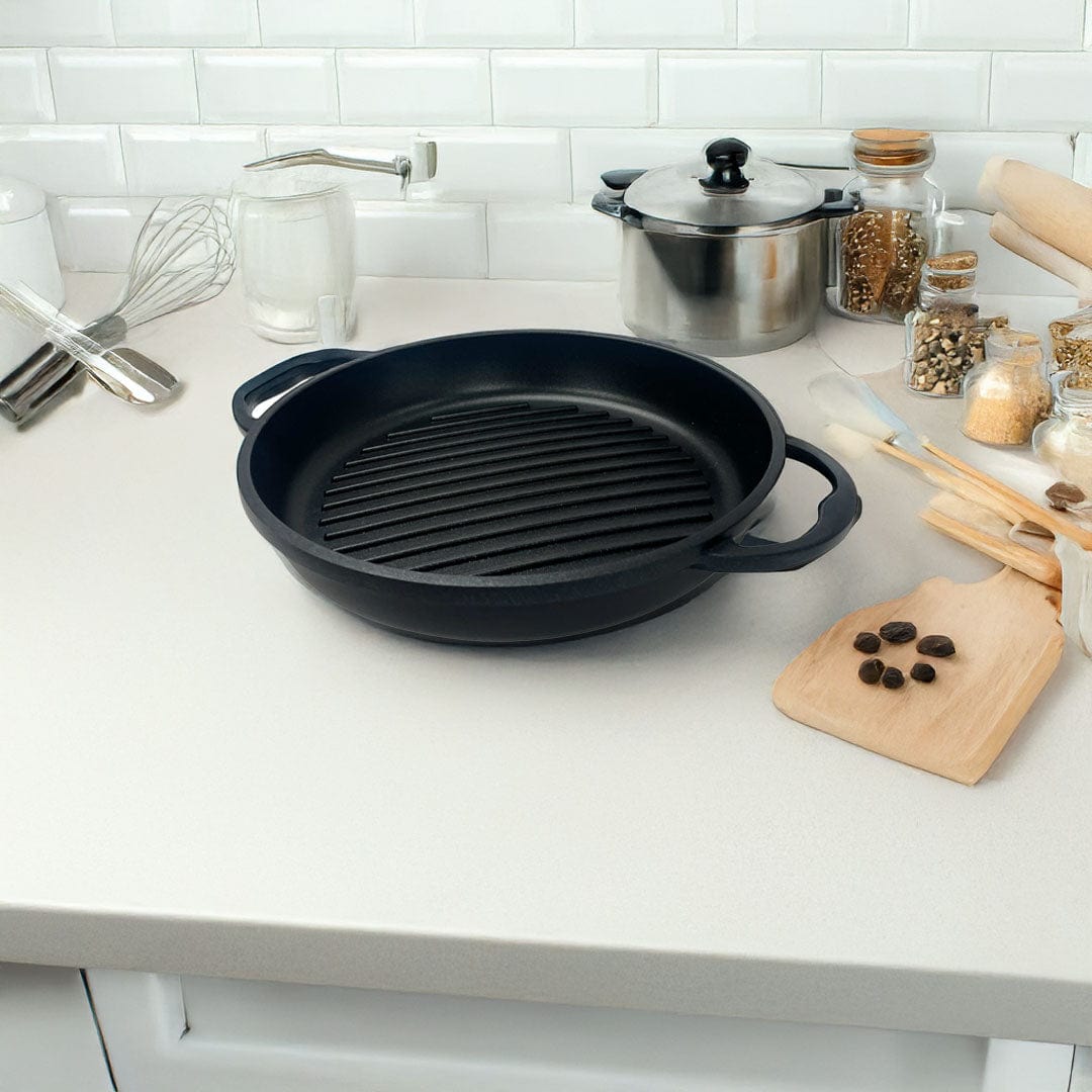 CEM Pasta Pot CEM Premium Cast Aluminium Round Grill Pan Black 28x28cm TCD31002805