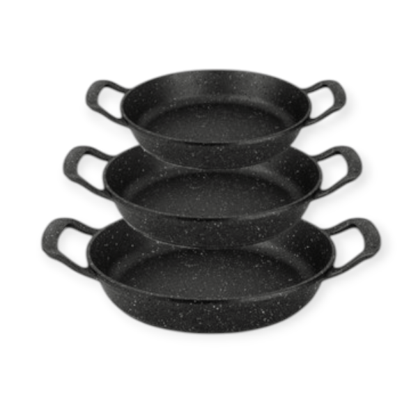 CEM Pasta Pot CEM Premium Cast Aluminium Sweet Sahan Egg Pan 3 Piece TCD80000305