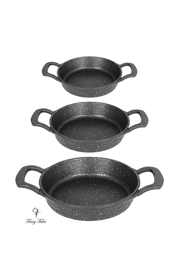 CEM Pasta Pot CEM Premium Cast Aluminium Sweet Sahan Egg Pan 3 Piece TCD80000305