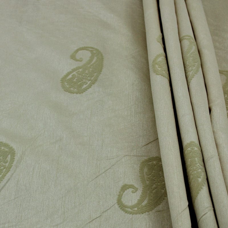 curtain material Curtaining Material Polysilk plain dyed dark butter with flocking Polysilk Plain Dyed With Flocking (6557808558169)