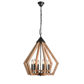 Chandeliers CHANDELIER Chandelier Elr 4061 Teardrop Black And Silver wood (7237452431449)