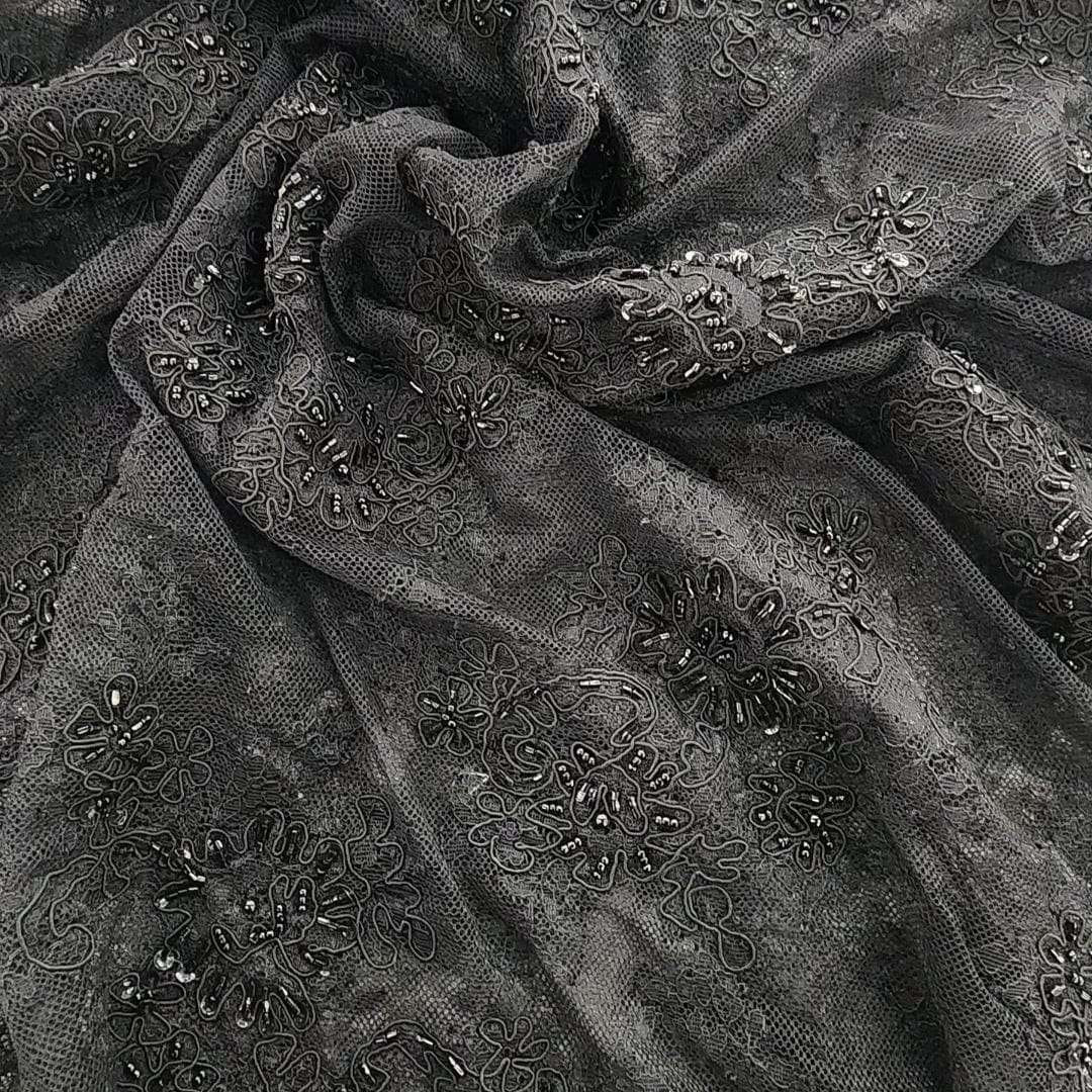 Chantilly lace Dress Fabrics Bridal Chantilly Lace Fabric 100cm Black