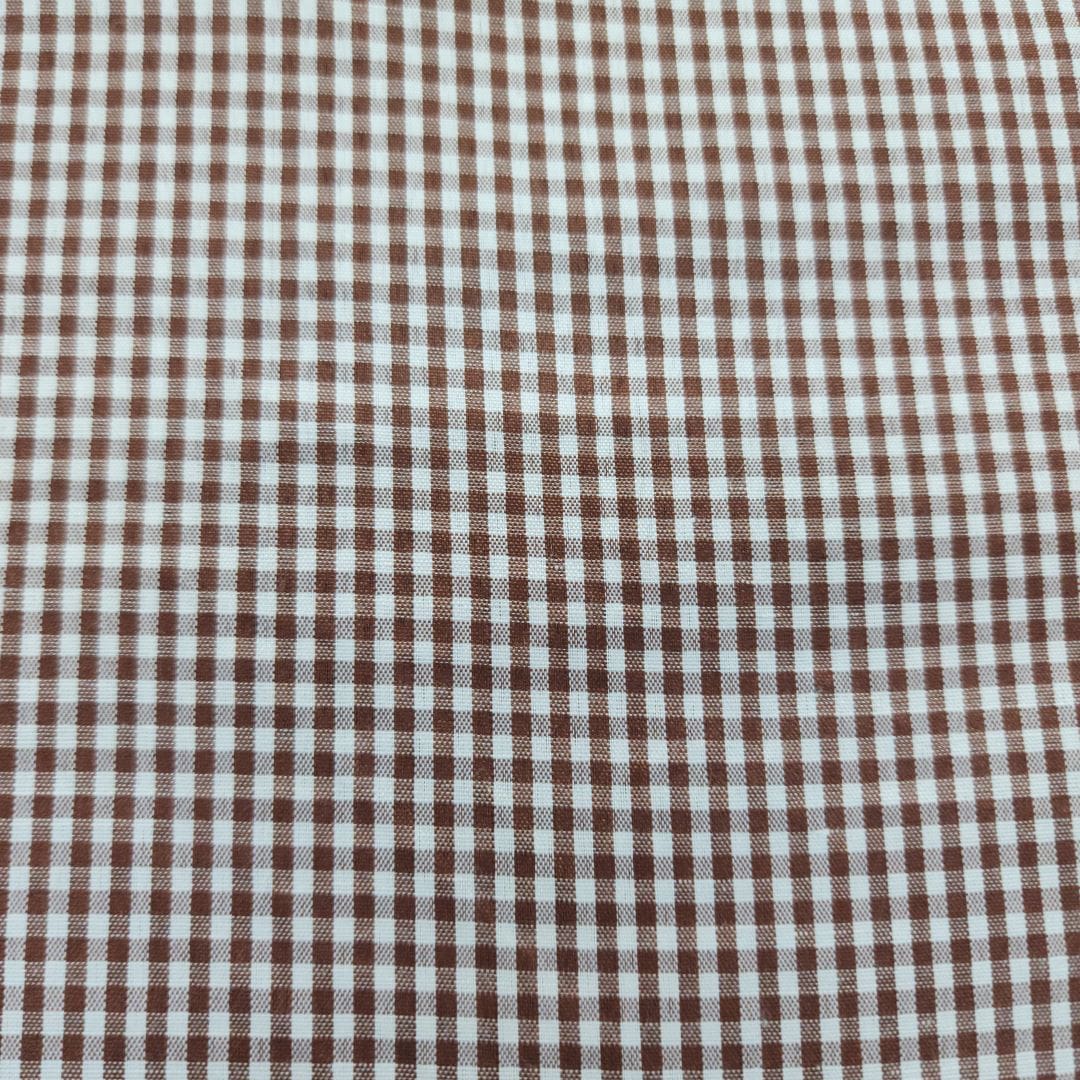 CHECKS Dress Fabrics Gingham Check Fabric Beige 150cm (7287410950233)