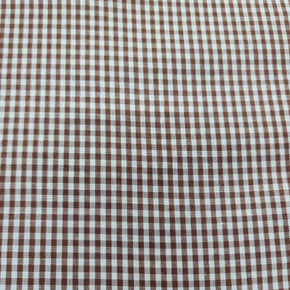 CHECKS Dress Fabrics Gingham Check Fabric Beige 150cm (7287410950233)