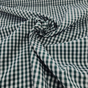 CHECKS Dress Fabrics Gingham Check Fabric Bottle Green 150cm (7476043087961)